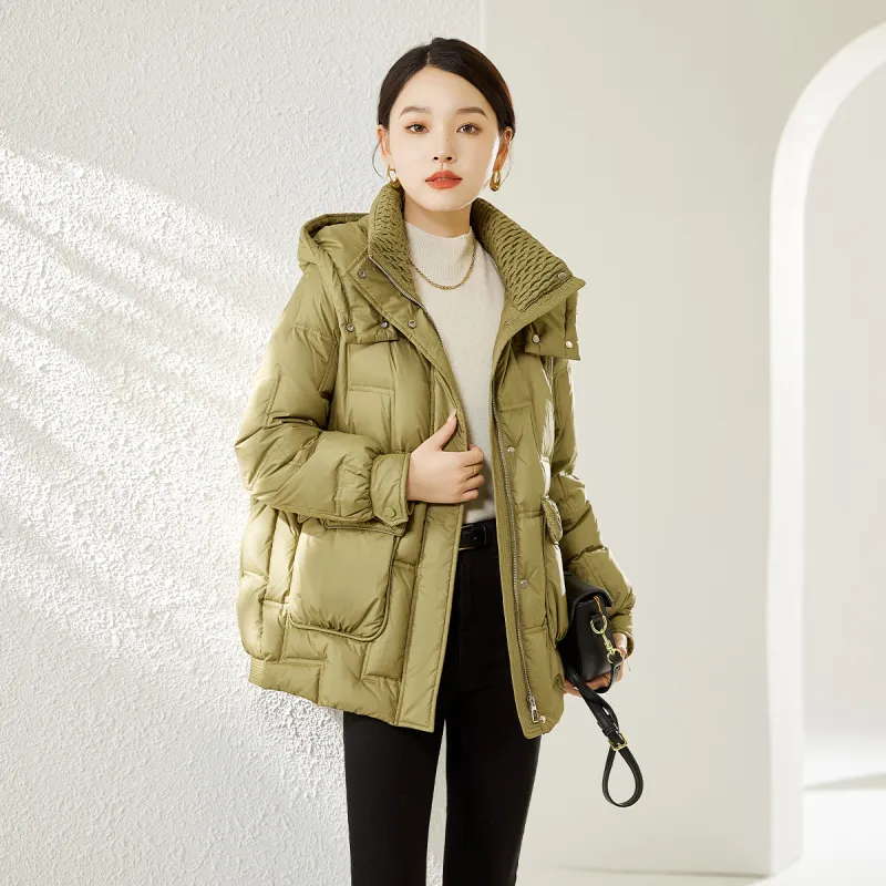Hang Yi Court Down Jacket Women's Mustard Green-3