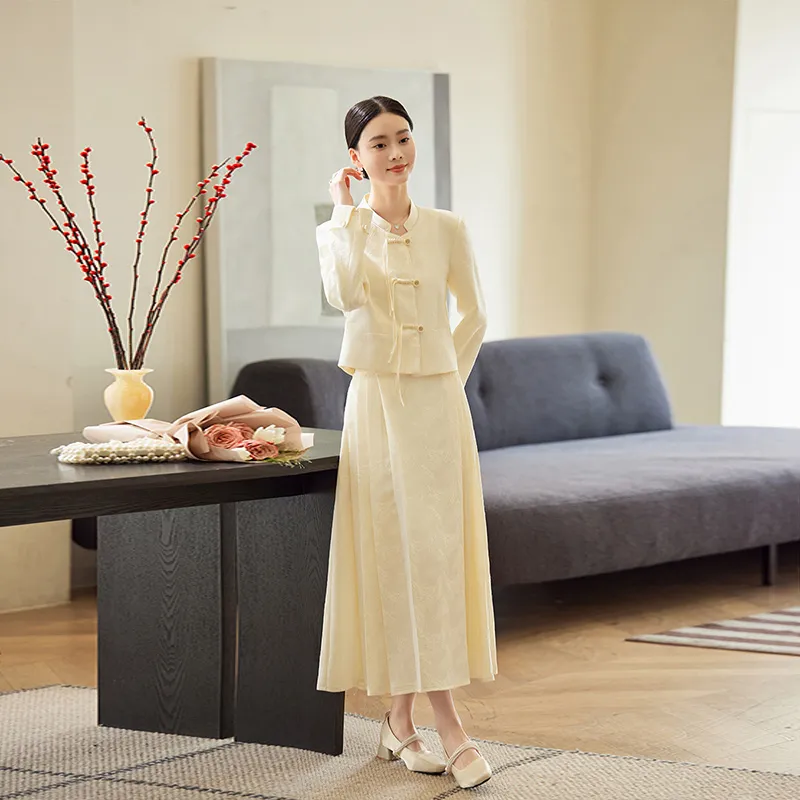 Hang Yi Court Casual Suit Women's Apricot-2