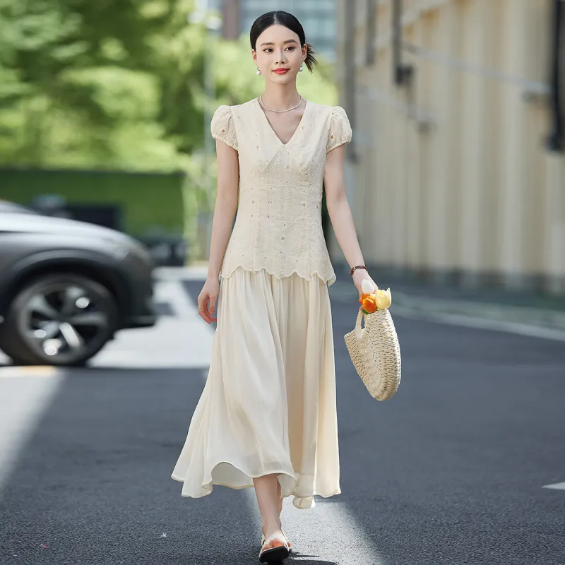 Hang Yi Court Short Sleeved Dress Women's-2