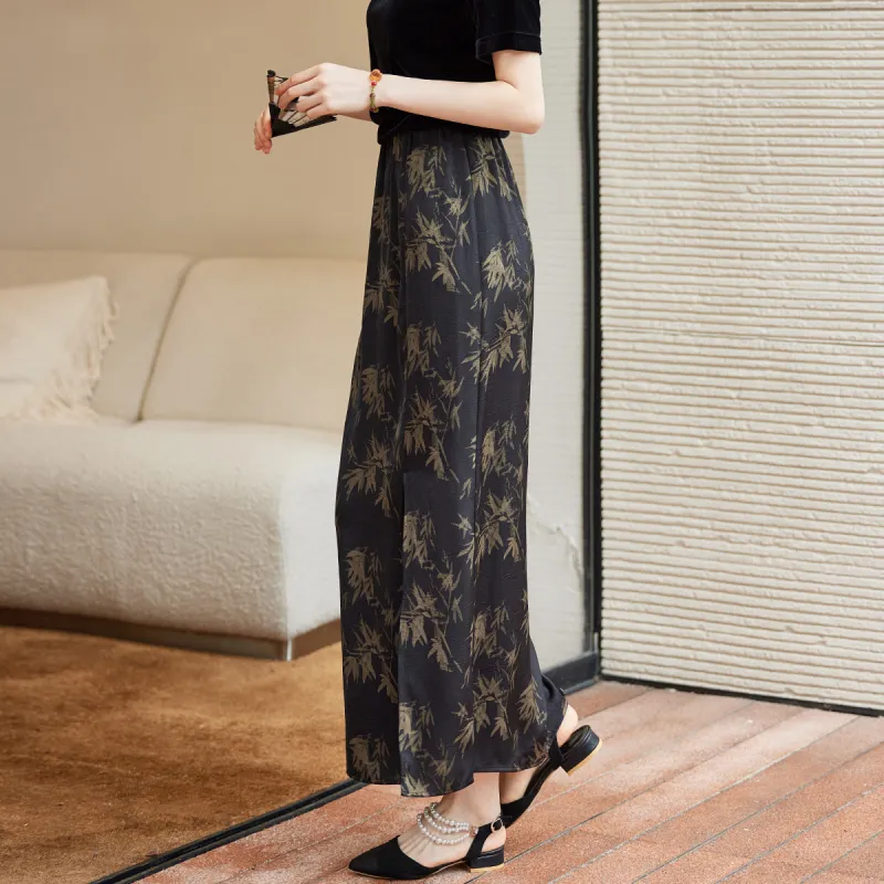Hang Yi Court Casual Long Skirt Women's Black-3