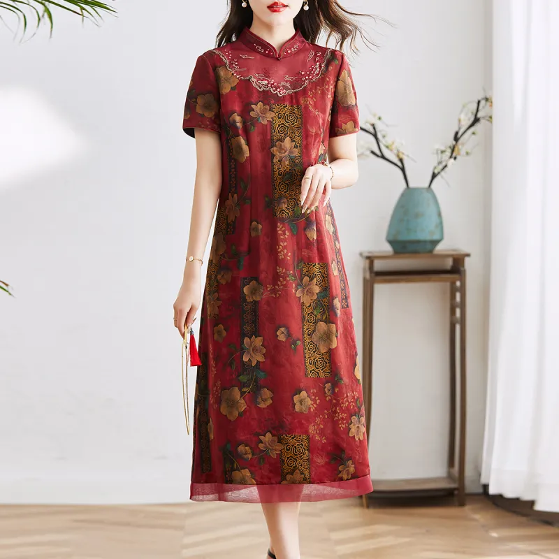 Hang Yi Court Short Sleeved Dresses Women's Image Color-5