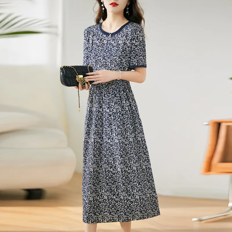 Hang Yi Court Short Sleeved Dresses Women's Multicolor-5