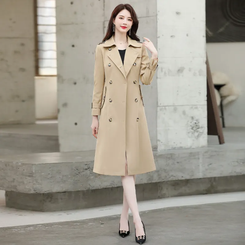 Hang Yi Court Trench Coat Women's Khaki-4