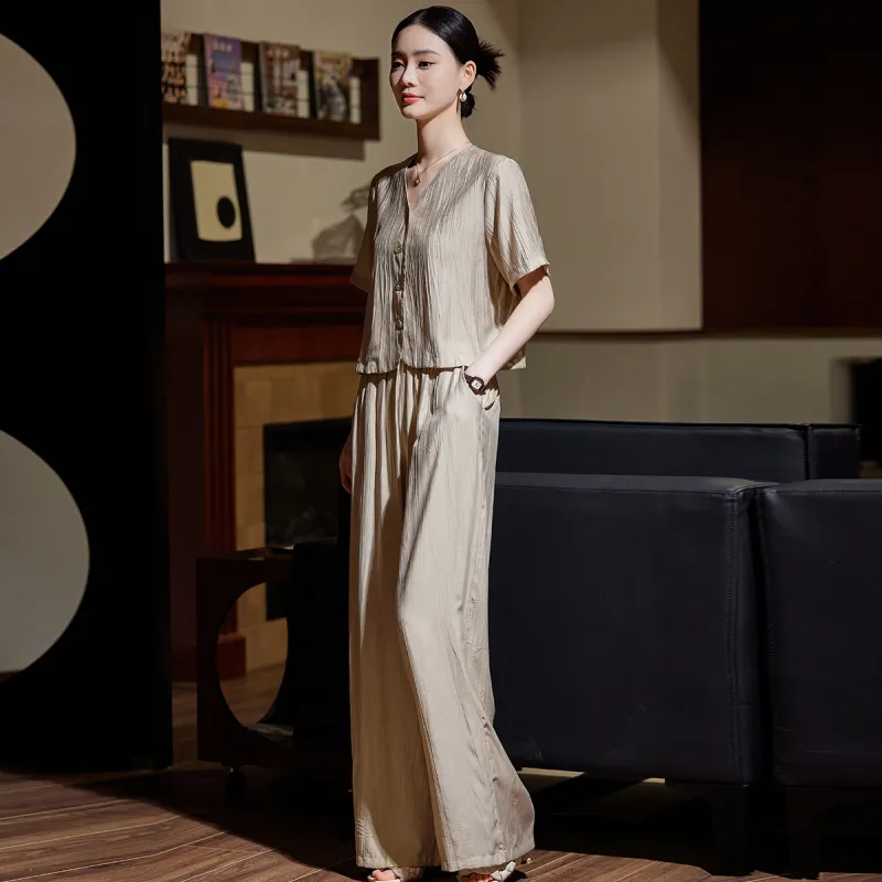Hang Yi Court Casual Suit Women's Khaki-3