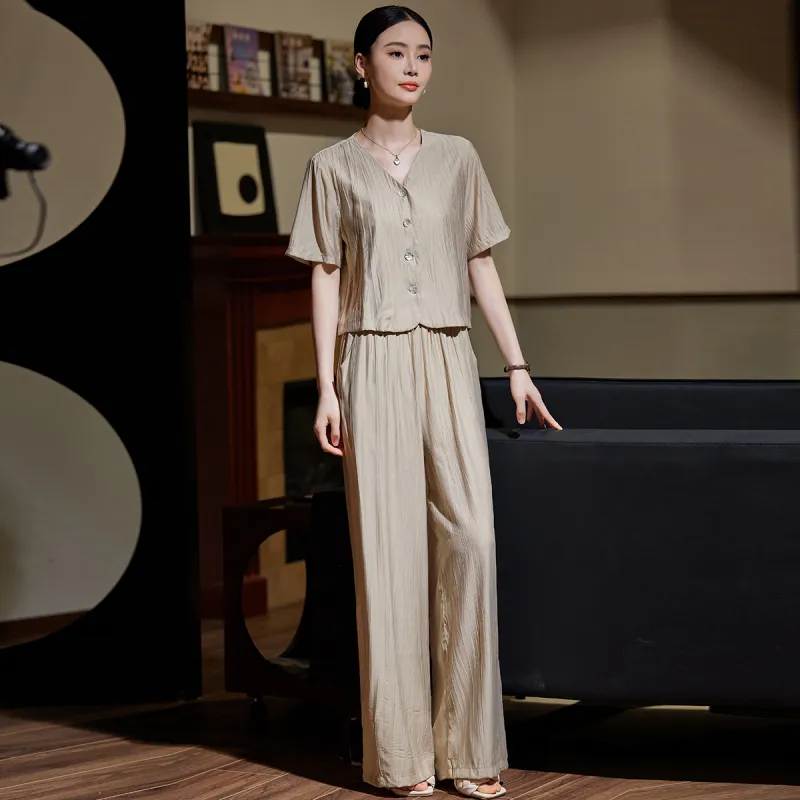 Hang Yi Court Casual Suit Women's Khaki-2