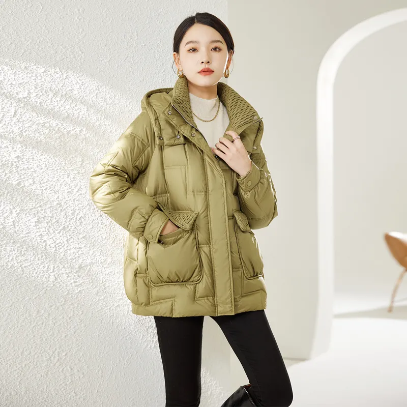 Hang Yi Court Down Jacket Women's Mustard Green-4