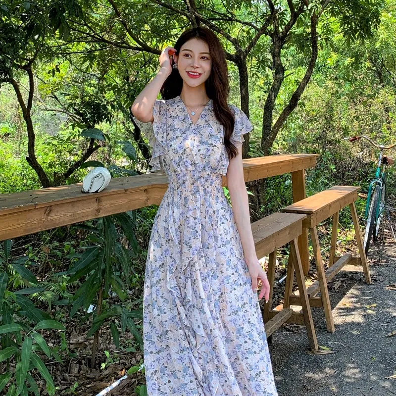 BILISISHANYANG Short Sleeved Dress Women's-5