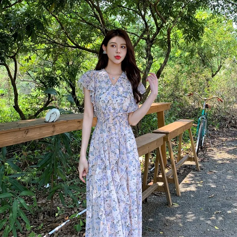 BILISISHANYANG Short Sleeved Dress Women's-4