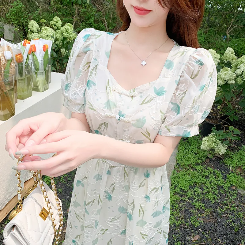 BILISISHANYANG Short Sleeved Dress Women's-5