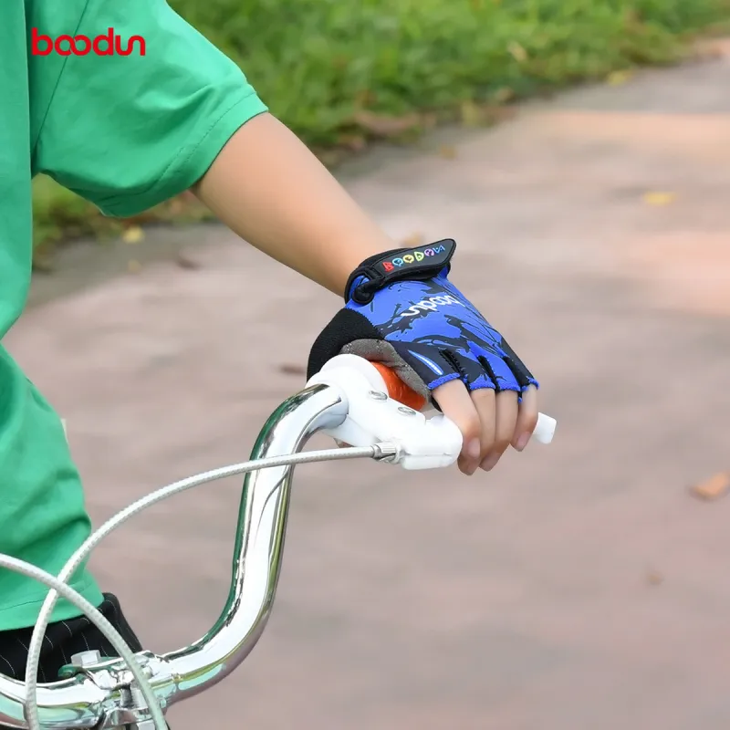 BOODUN Riding Equipment Cycling Glove Outdoor Kids' Lycra Microfiber Towel Fabric Hook and Loop-3