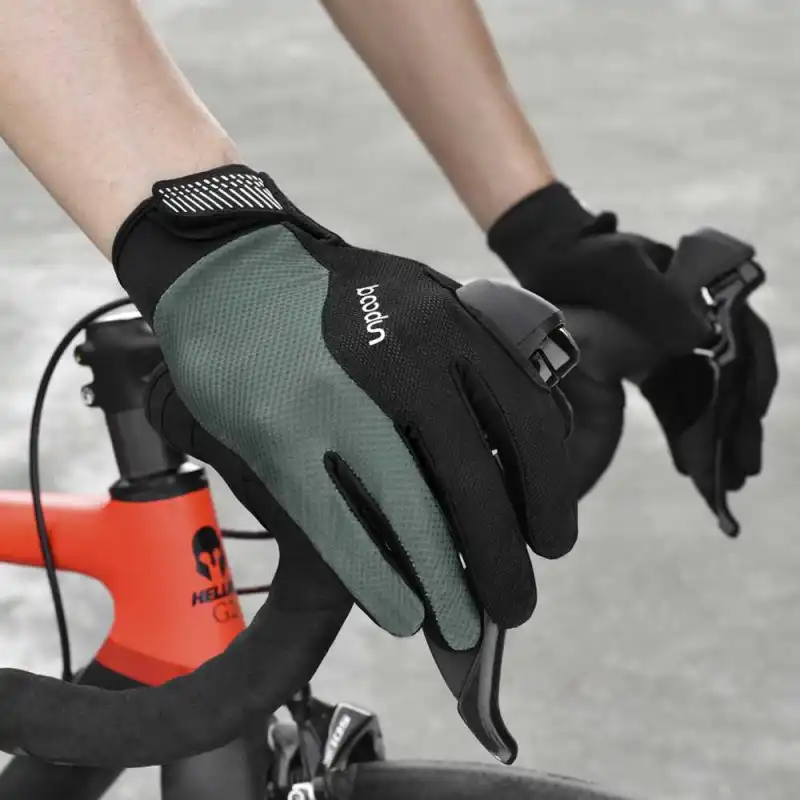 BOODUN Riding Equipment Cycling Glove Unisex Lycra Microfiber Silicone Army Green-1