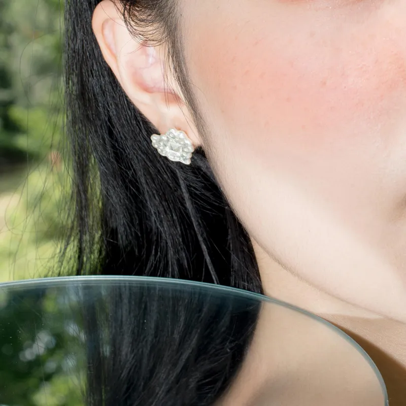 QUANDO S925 Silver Stud Earrings Unisex-1
