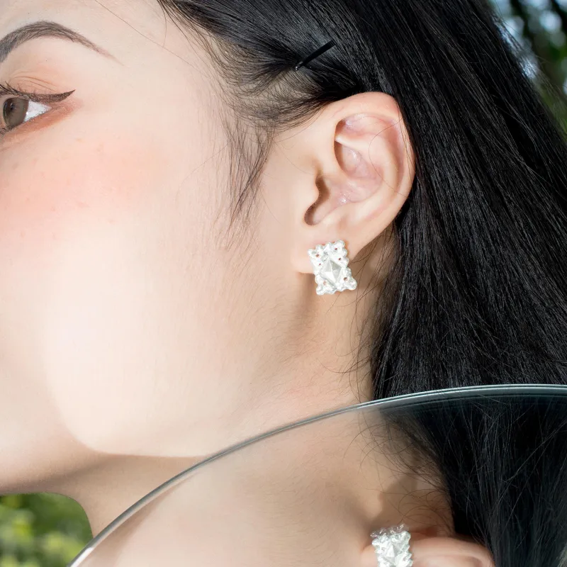 QUANDO S925 Silver Stud Earrings Unisex-5