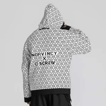 NORVINCY Hip Hop Color Block Mock Two Piece Loose Fit Casual Sweatshirt Unisex