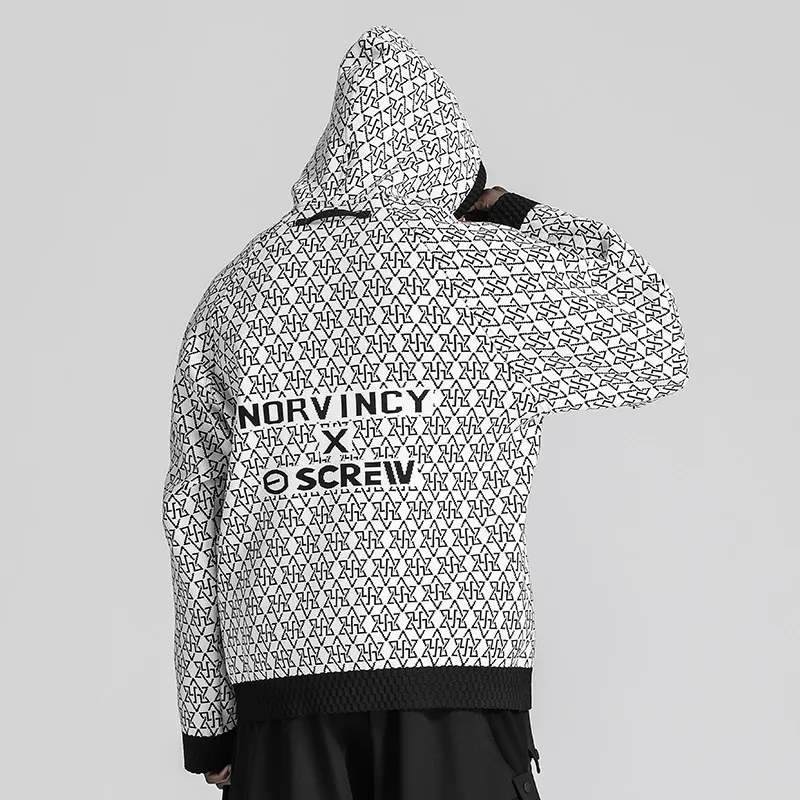 NORVINCY Hip Hop Color Block Mock Two Piece Loose Fit Casual Sweatshirt Unisex-0