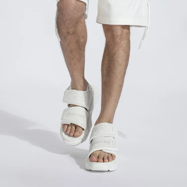 NORVINCY Beach Sandals Unisex White/Black-4
