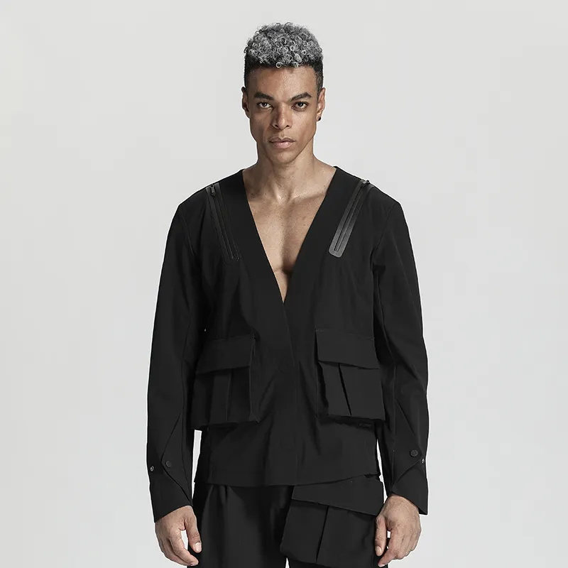 NORVINCY Western Artsy Style Low Neck Jacket Unisex-6