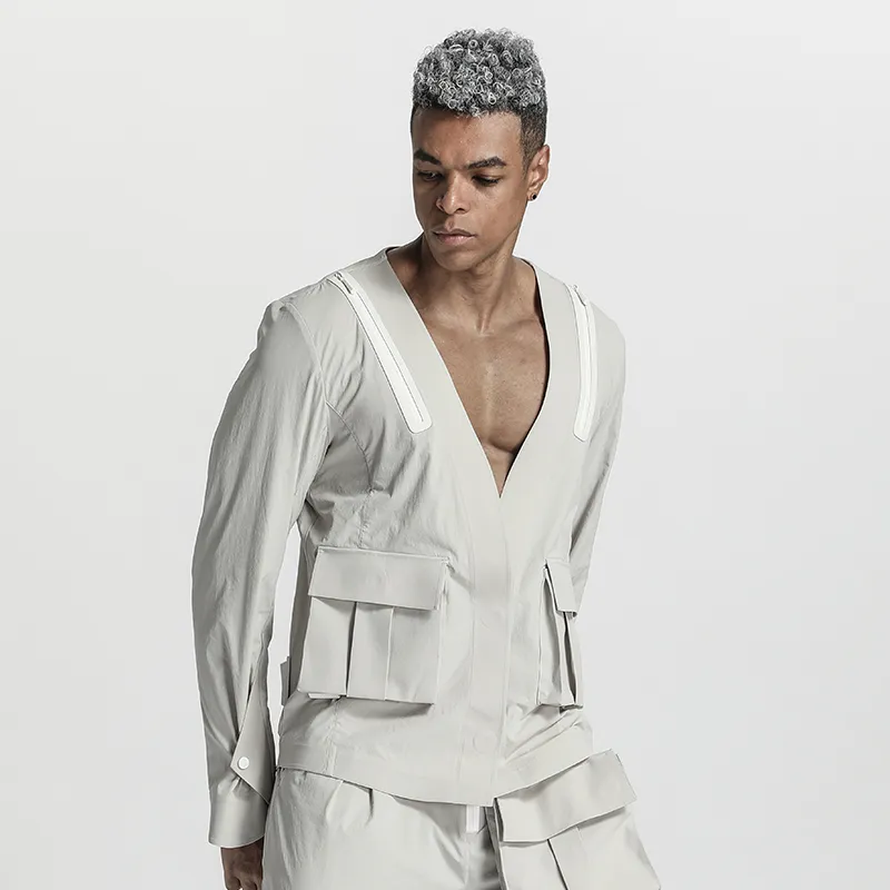 NORVINCY Western Artsy Style Low Neck Jacket Unisex-9