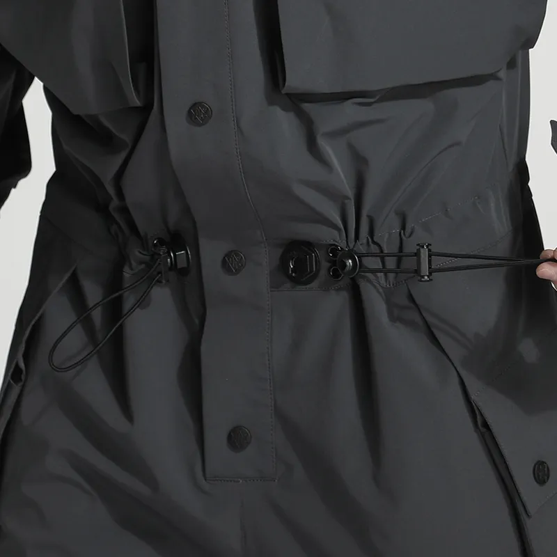 NORVINCY Cinched Waist Long Sleeved One Piece Stretch Workwear Two Piece Set For Fall And Winter Unisex-0