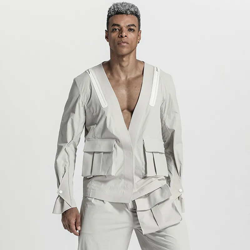 NORVINCY Western Artsy Style Low Neck Jacket Unisex-11