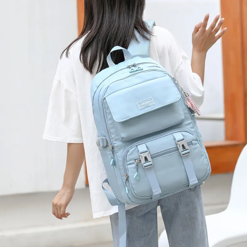Natural Fish Nylon Backpack Regular Women's Blue/Purple/Black/Pink/Gray-6