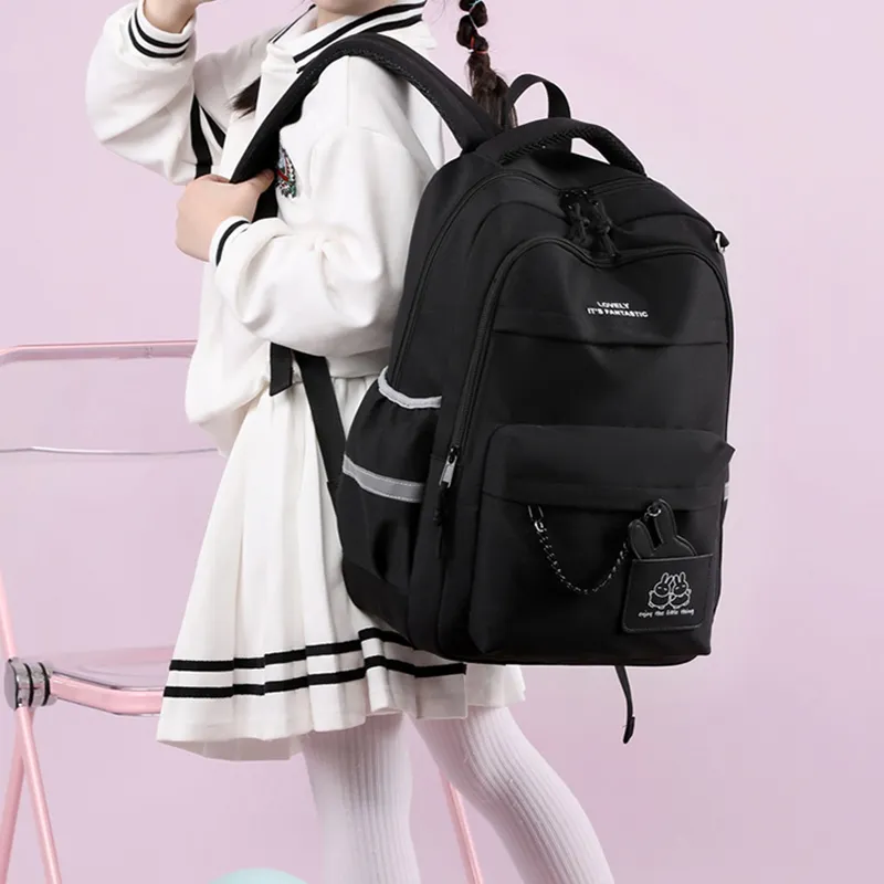 Natural Fish Nylon Backpack Regular Pink Black Orange Purple-9