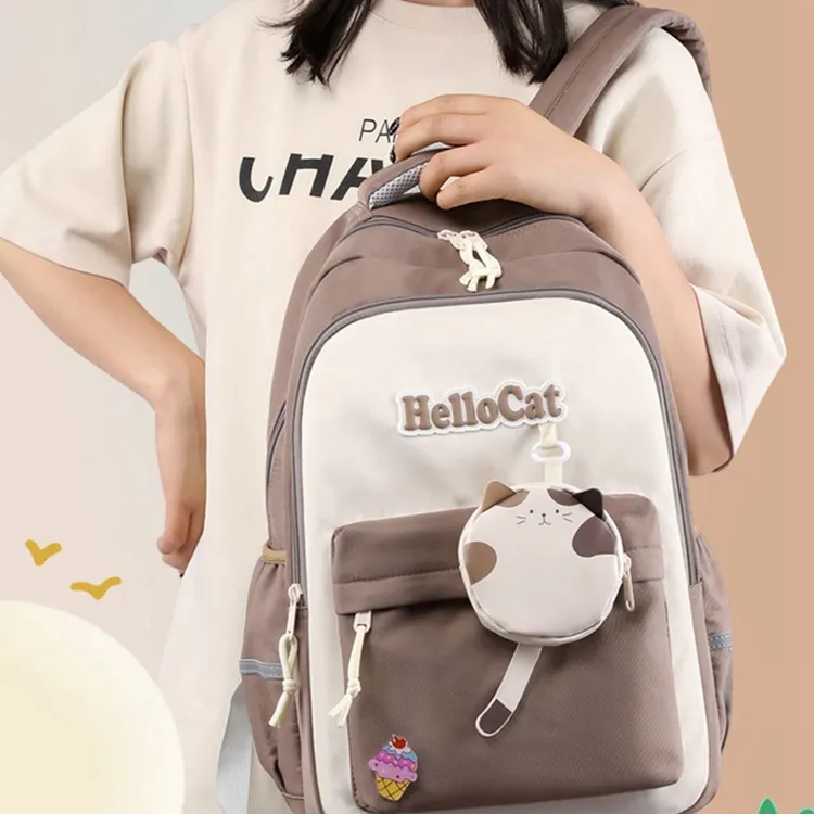 Natural Fish Nylon Backpack Unisex-5