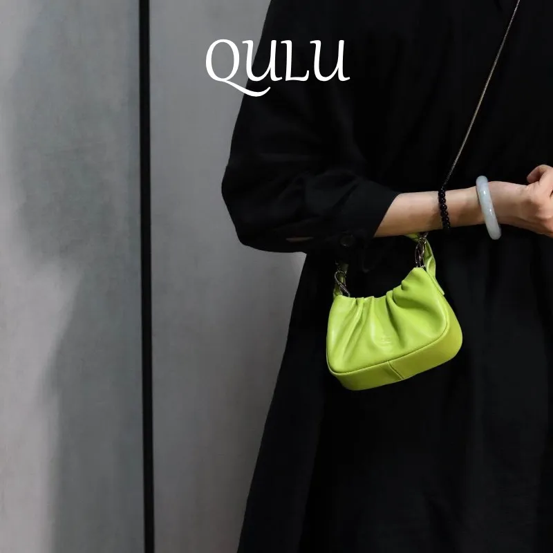 QULU Sheepskin Shoulder Bag Crossbody Bag Handbag Mini Women's White-12