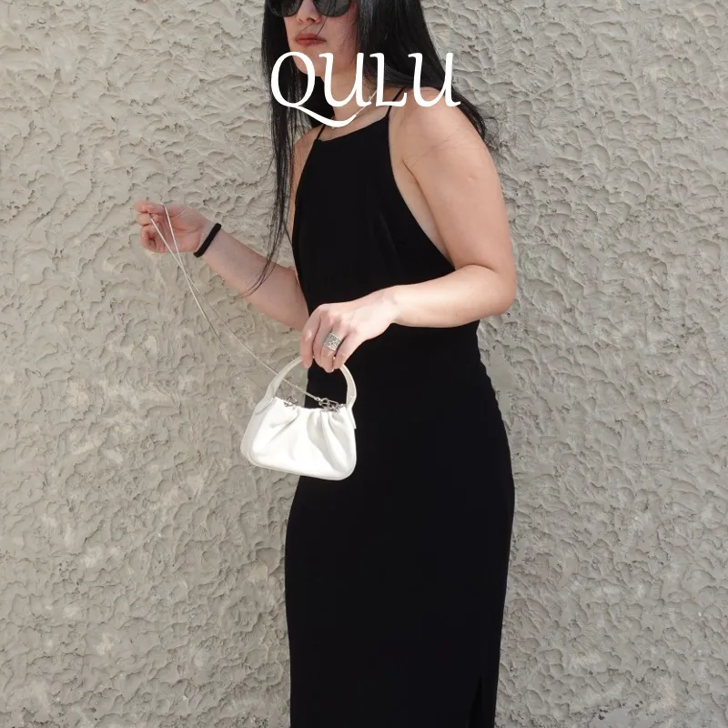 QULU Sheepskin Shoulder Bag Crossbody Bag Handbag Mini Women's White-2