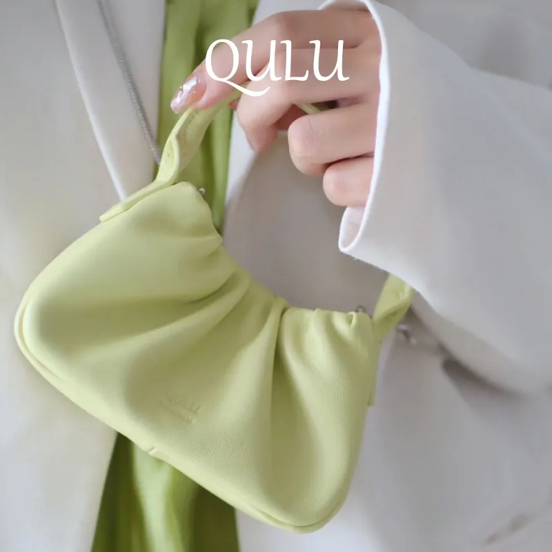 QULU Sheepskin Shoulder Bag Crossbody Bag Handbag Mini Women's White-36