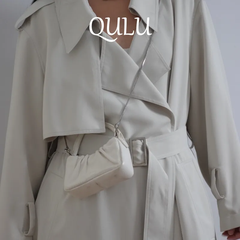 QULU Sheepskin Shoulder Bag Crossbody Bag Handbag Mini Women's White-5