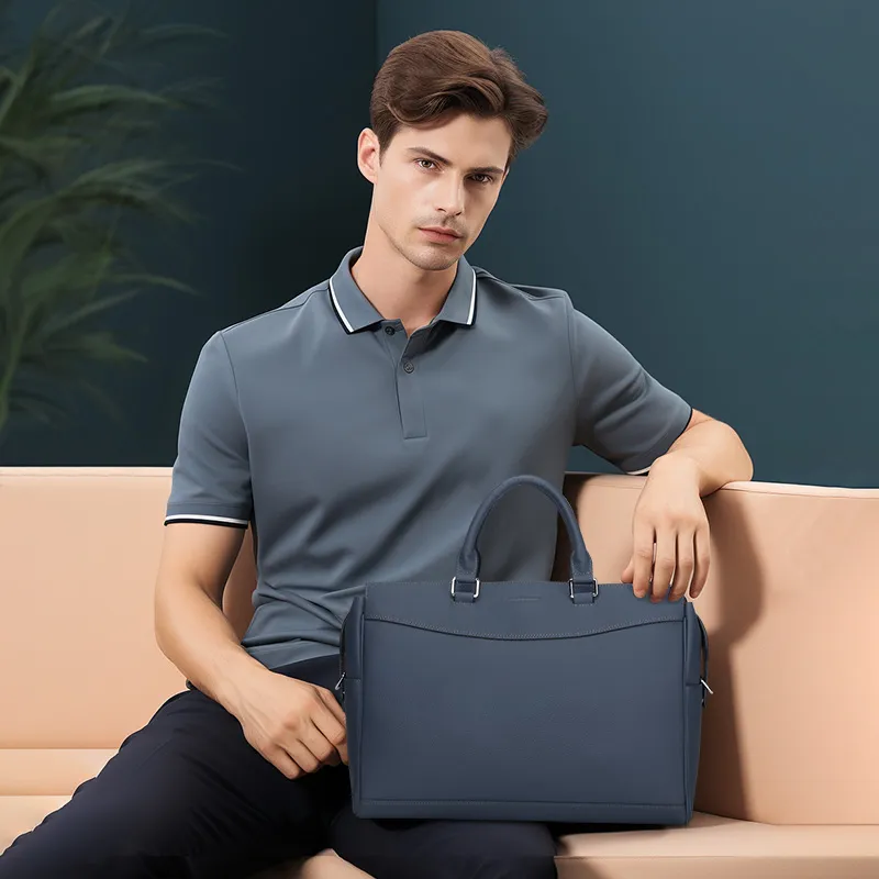 CROSSGEAR Top Grain Cow Leather Briefcase Men's Multicolor-9