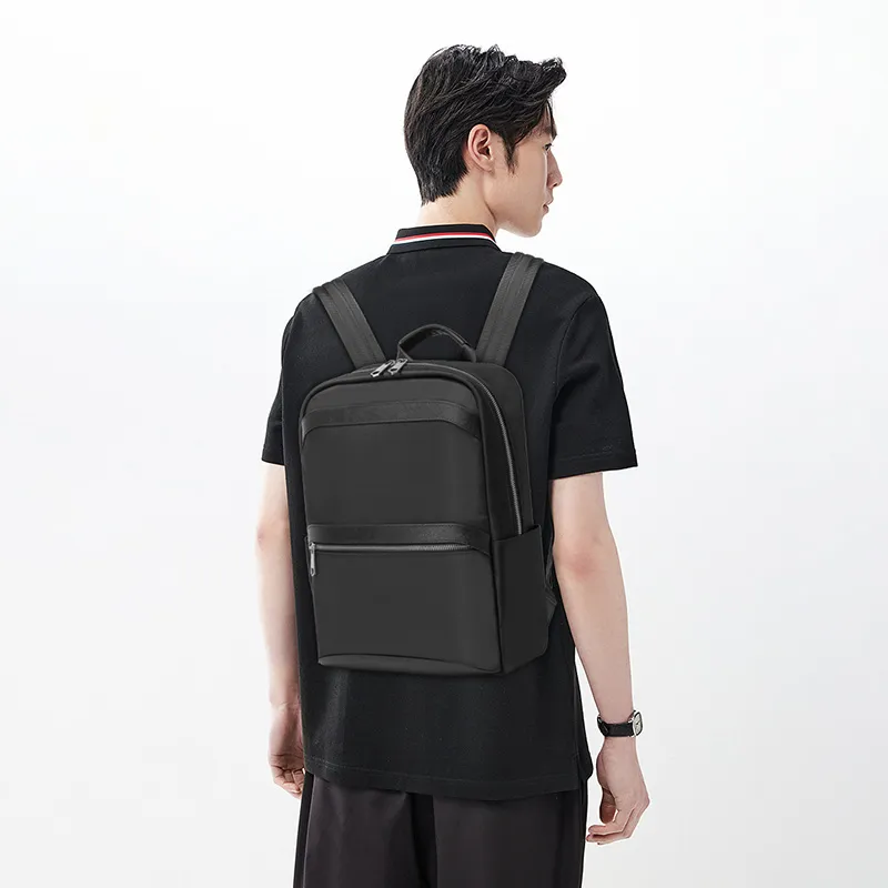 CROSSGEAR Top Grain Cow Leather Backpack Unisex Black-4