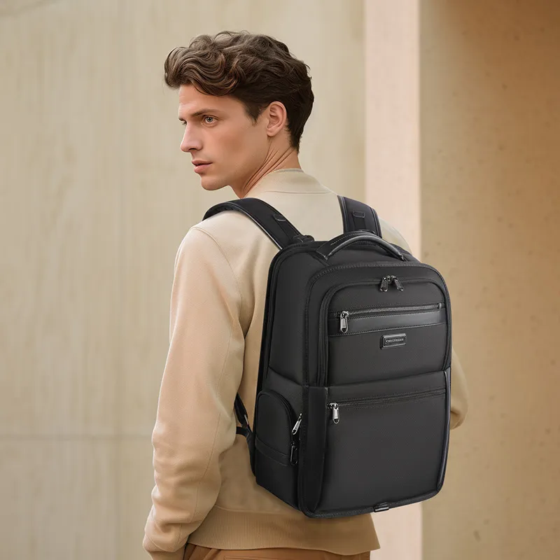 CROSSGEAR Cow Leather Backpack Regular Unisex Black-4