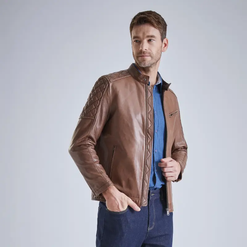 MCS Leather Jacket Men's Coffee-4