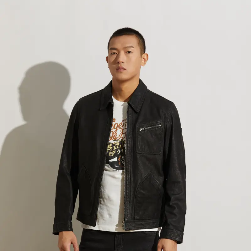 MCS Leather Jackets Men Black-2