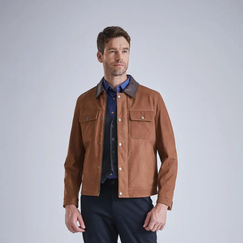 MCS Leather Jacket Men's Coffee-2