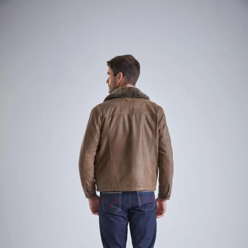 MCS Leather Jacket Men's Dark Coffee-5