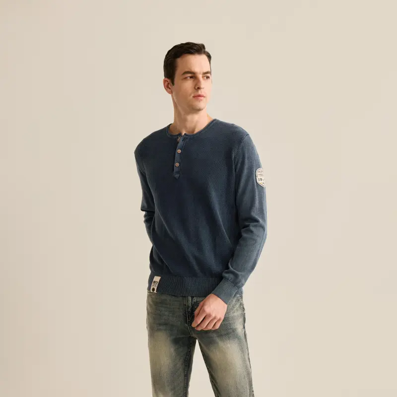 MCS Knitwear Men Gray Blue-3