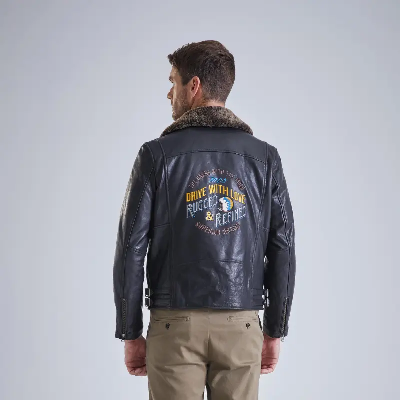 MCS Leather Jackets Men Black-5