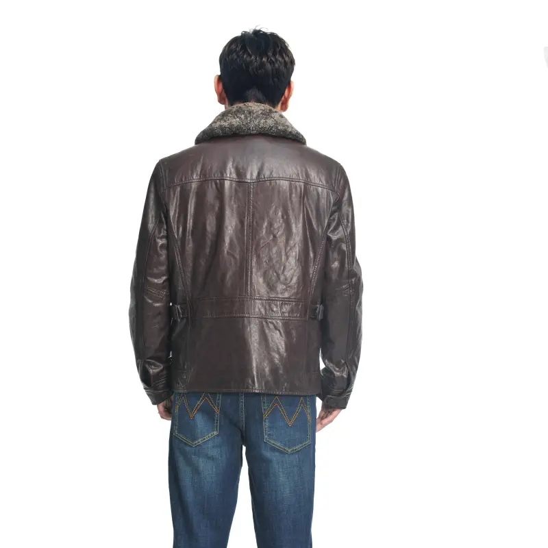 MCS Leather Jacket Men's Dark Coffee-2