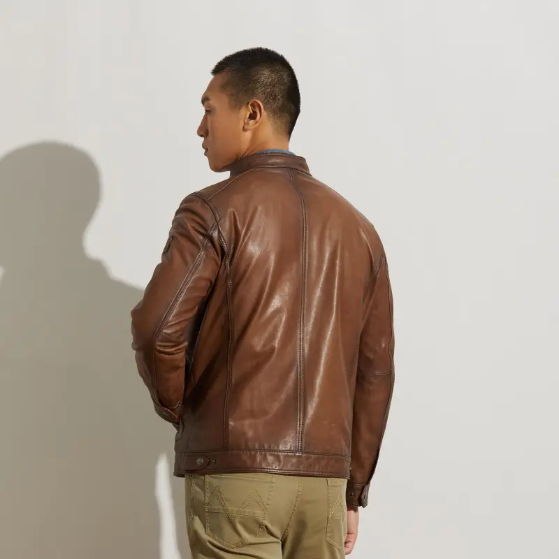 MCS Leather Jacket Men's Coffee-5