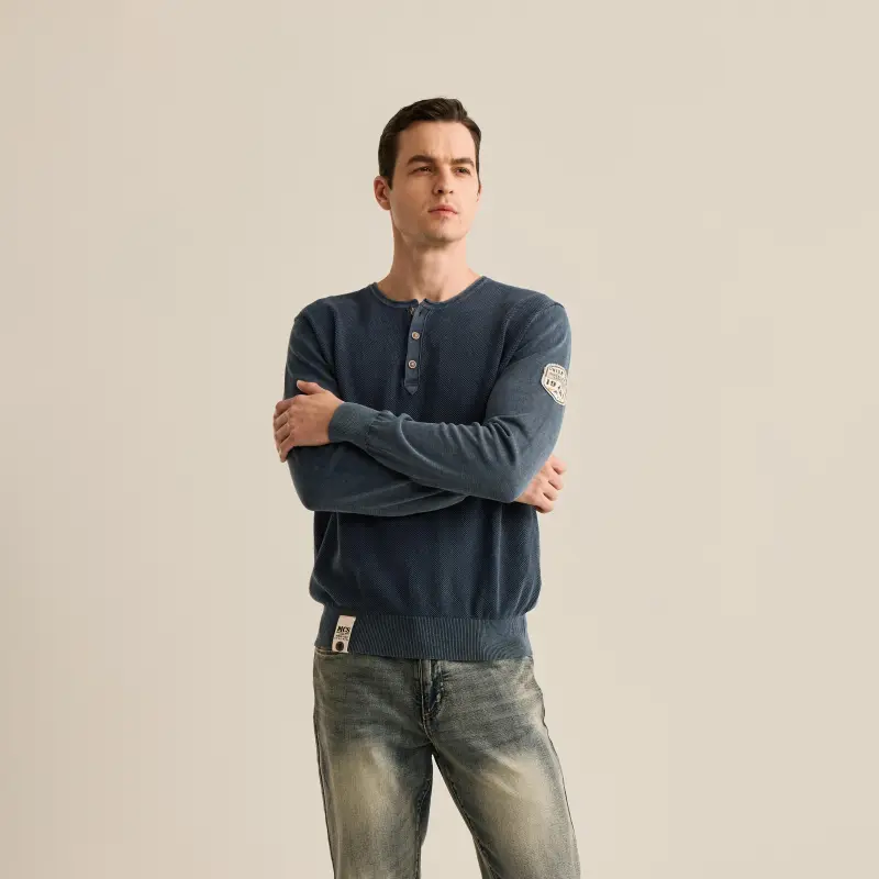 MCS Knitwear Men Gray Blue-5