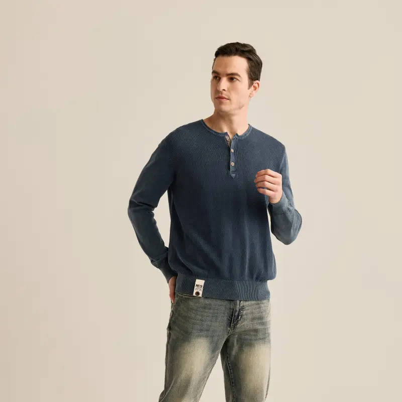 MCS Knitwear Men Gray Blue-4