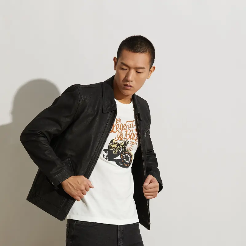 MCS Leather Jackets Men Black-3