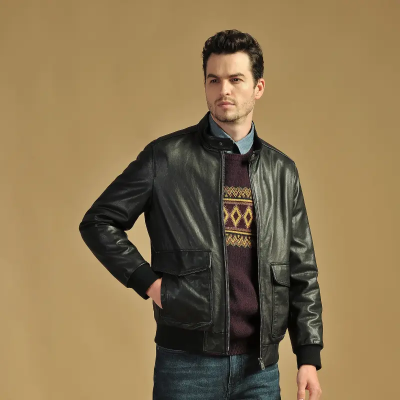 MCS Leather Jackets Men Black-3