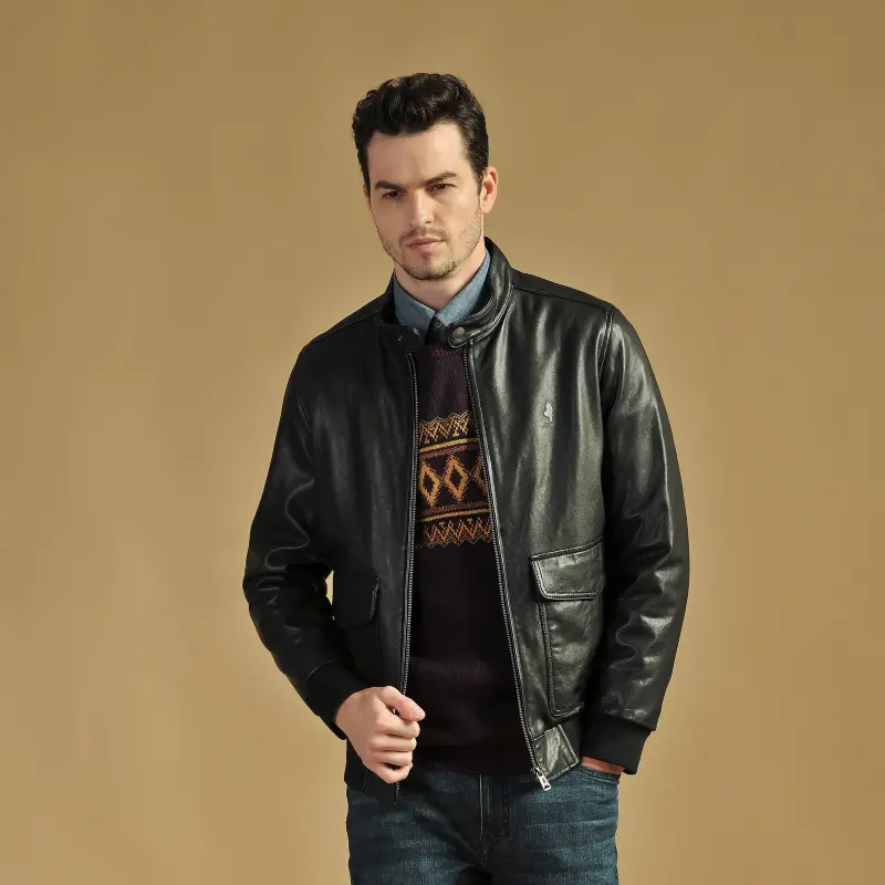 MCS Leather Jackets Men Black-2