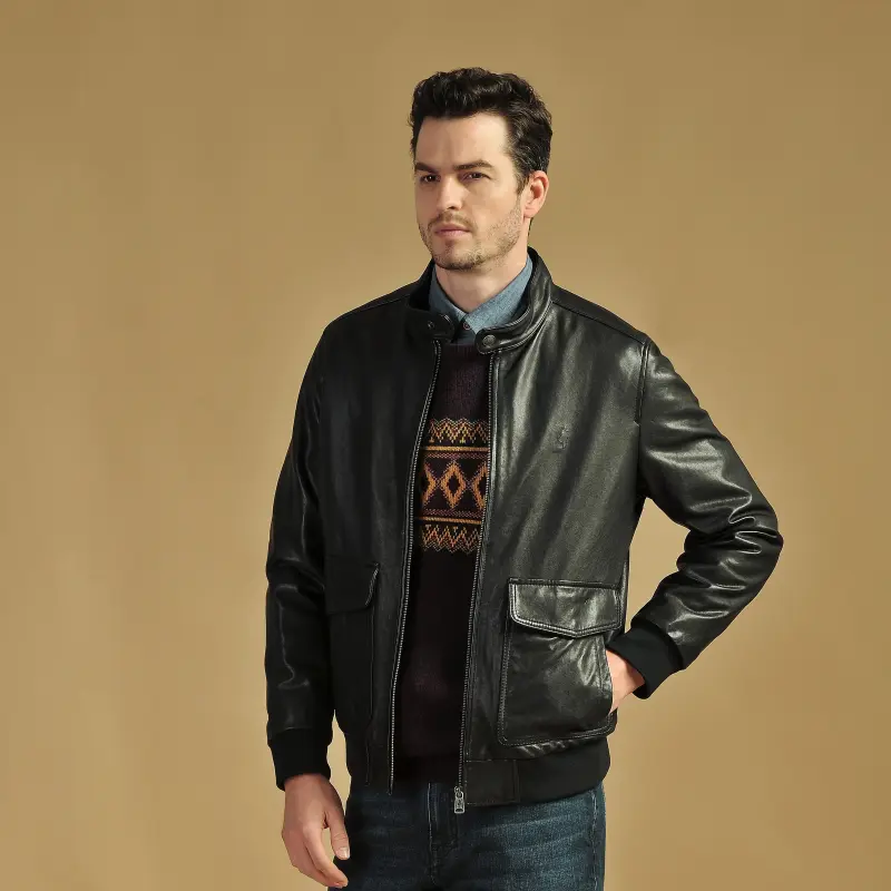 MCS Leather Jackets Men Black-4