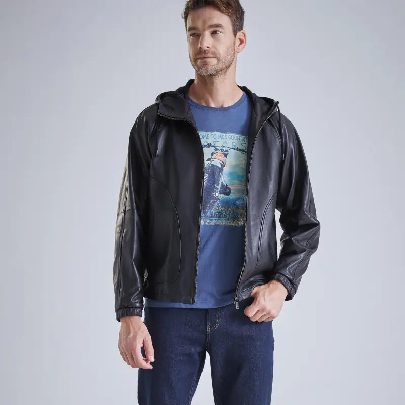 MCS Leather Jackets Men Black-3