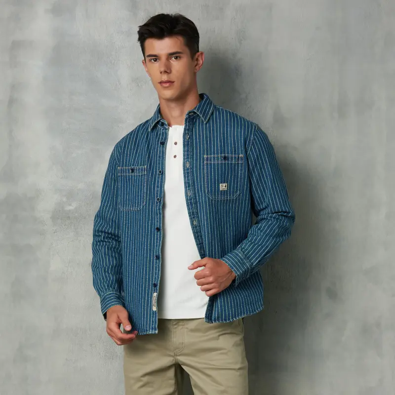 MCS Shirts Men Navy Blue-4